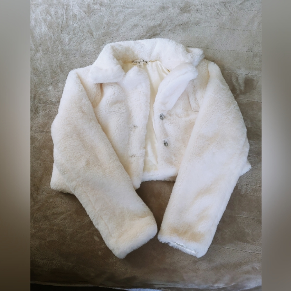 Girls Faux Fur Dress Coat